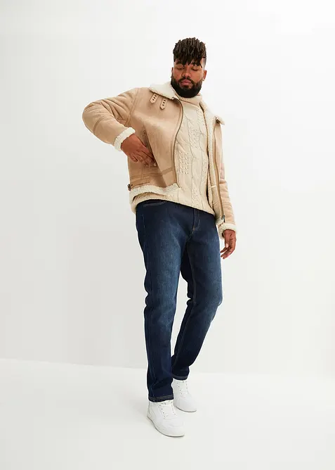 Stretchiga, fodrade jeans, Regular Fit, Straight, bonprix