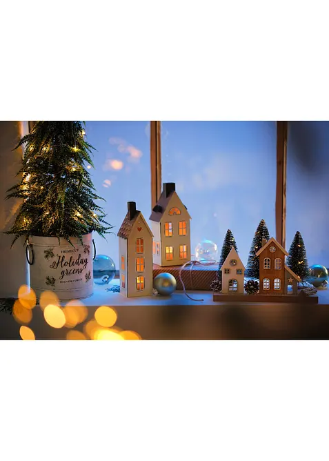 Ljuslykta i form av hus (2 delar), bonprix