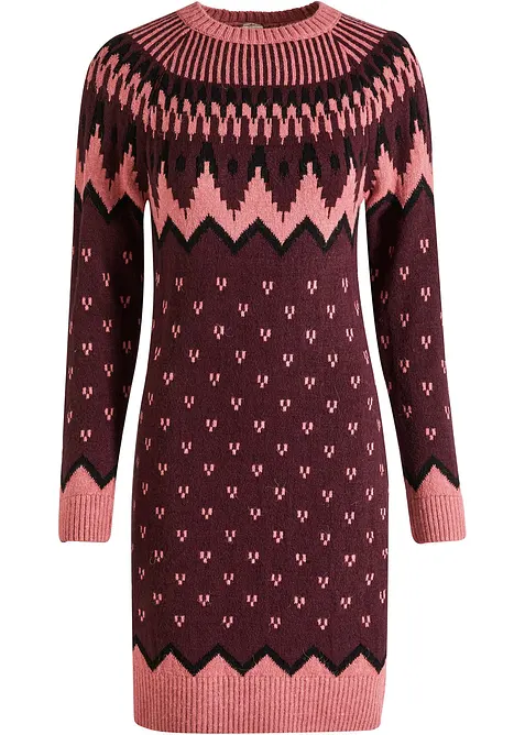 Jacquardstickad, m&ouml;nstrad kl&auml;nning, bonprix