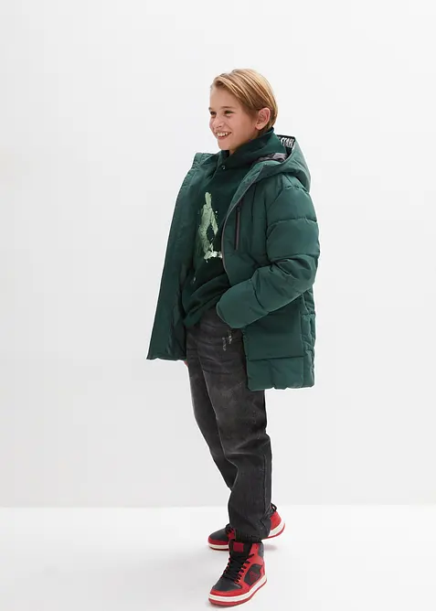 Sweatshirt med huva i mjuk bomullsmix, bonprix