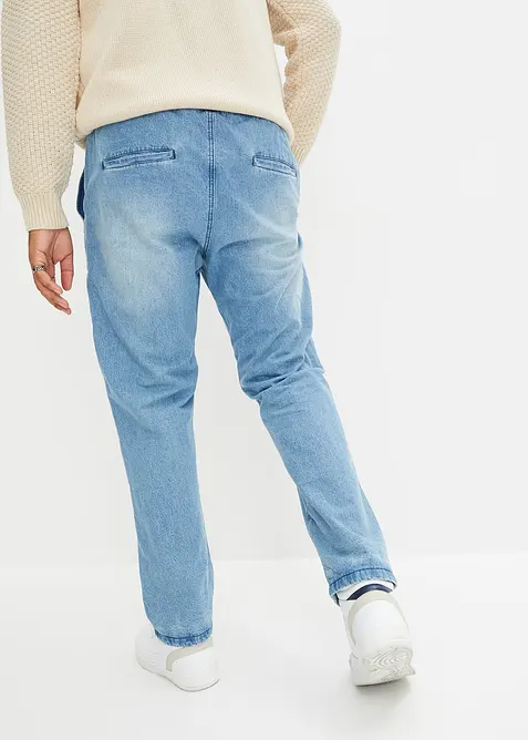 Fodrade jeans med stretch och res&aring;rlinning, Straight, bonprix