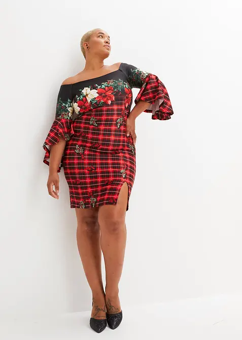 Singoallaklänning i stadig neopren med julmotiv, bonprix