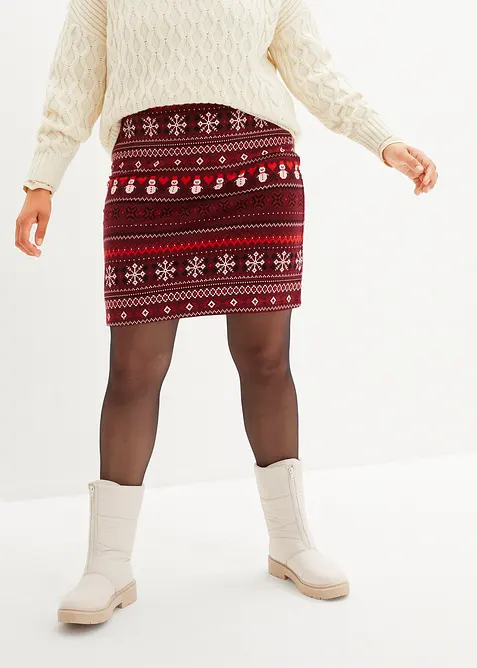 Lusemönstrad minikjol i elastisk bomullsmix, bonprix