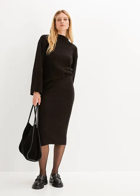 Stickad pennkjol, bonprix