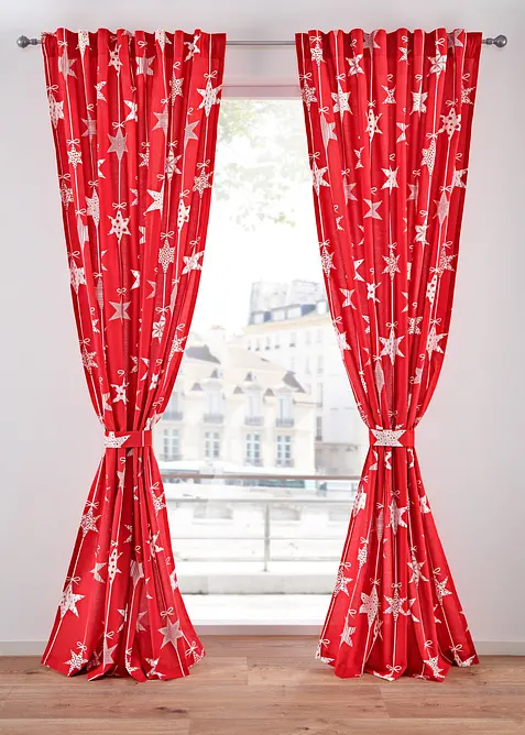 Gardinlängd med stjärnor inkl. omtag (1-pack), bonprix