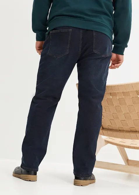 Fodrade jeans med stretch och resårlinning, Straight, bonprix