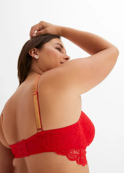 Formpressad BH med glittrande axelband, bonprix