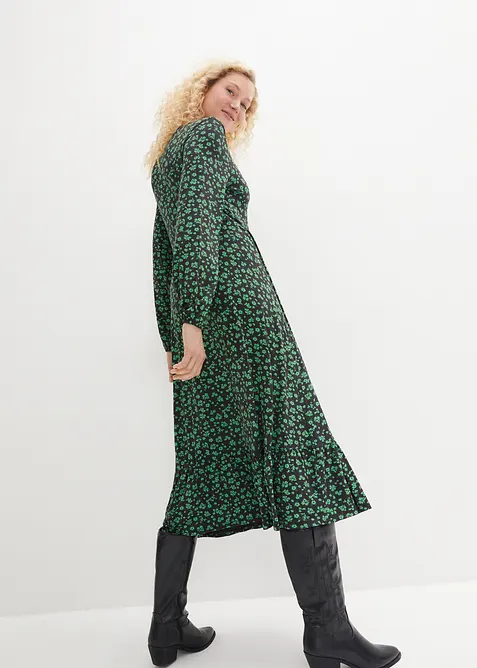 Jerseyklänning i böljande viskosmix, bonprix