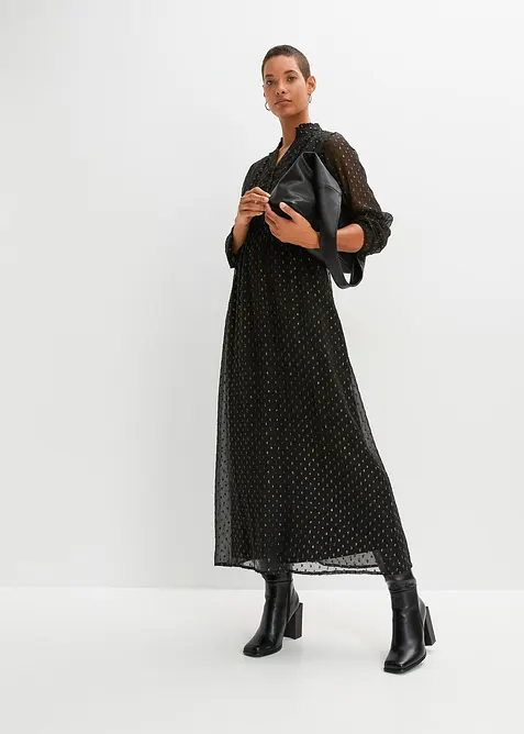 Maxiklänning med glittrig effekt, bonprix