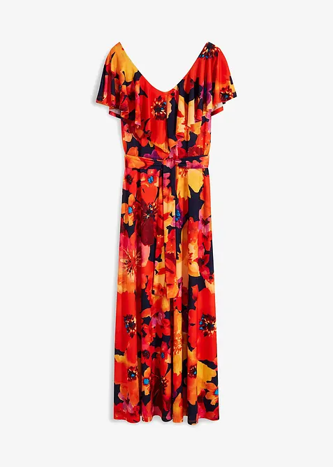 Kl&auml;nning med volang och sk&auml;rp, bonprix