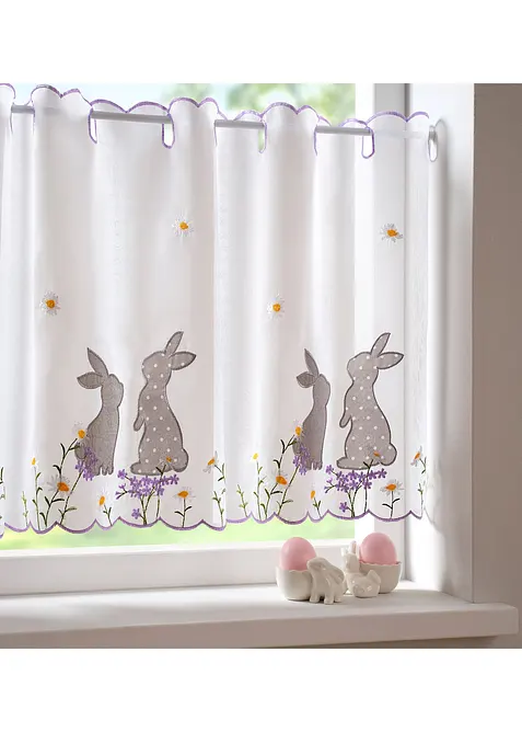 Caf&eacute;gardin med broderi, bonprix