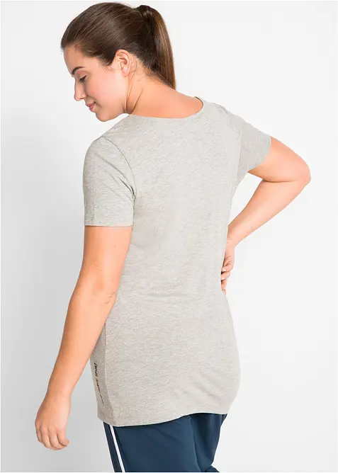 Lång topp med texttryck (2-pack), bonprix