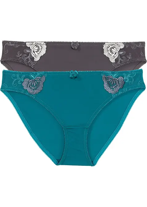 Trosa med broderi (2-pack), bonprix