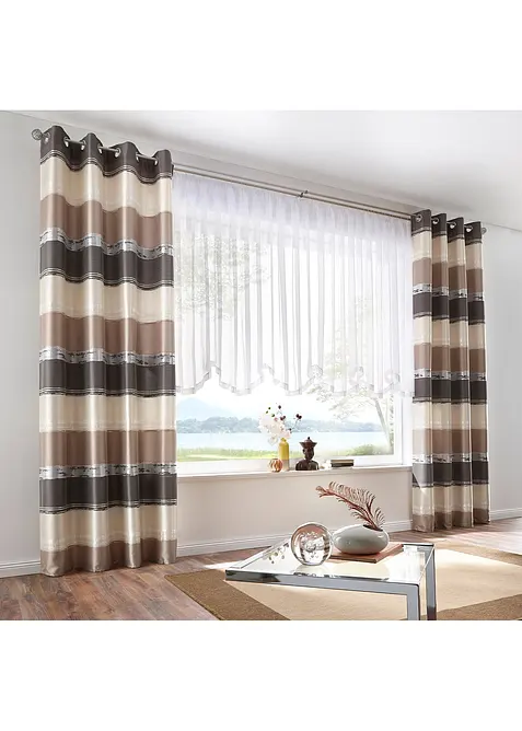 Transparent vågig kappa med satinband och återvunnen polyester, bonprix