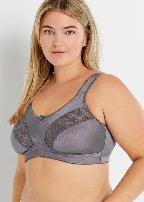 Avlastande BH utan bygel, med vadderade axelband (2-pack), bonprix