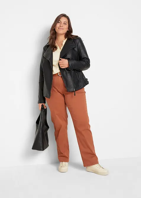 Jacka i skinnimitation av ren viskos, bonprix