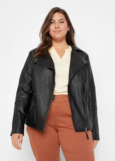 Jacka i skinnimitation av ren viskos, bonprix