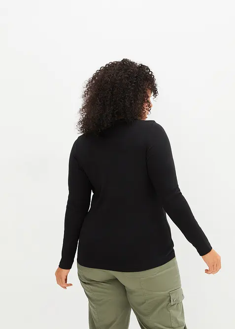 Långärmad topp i ekologisk bomull, bonprix