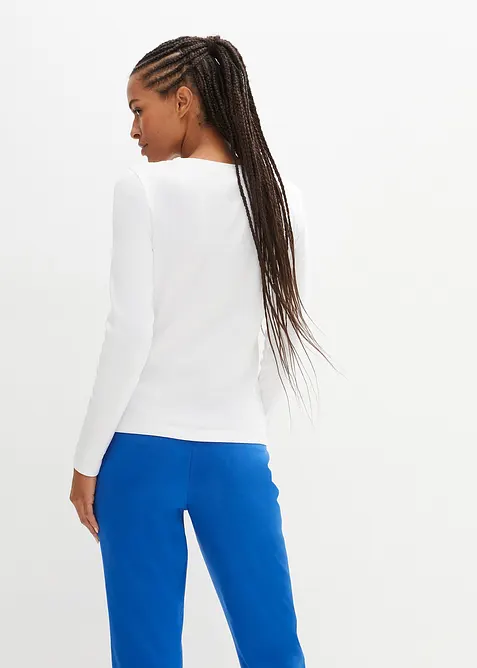 Långärmad topp i ekologisk bomull, bonprix