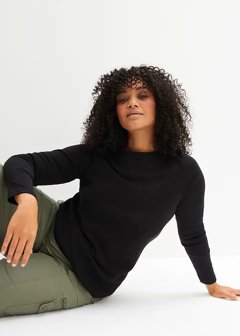 Långärmad topp i ekologisk bomull, bonprix