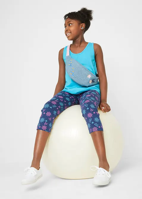 Caprileggings med ekologisk bomull för barn (2-pack), bonprix