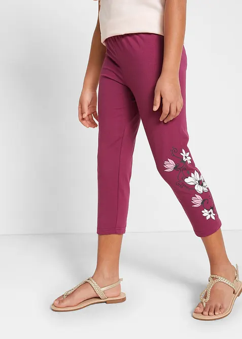 Caprileggings med ekologisk bomull för barn (2-pack), bonprix