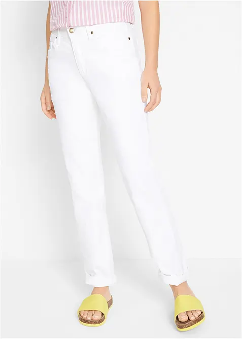 Mom Jeans Mid Waist, långa ben, bonprix