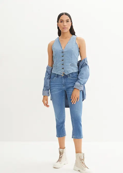 Bekv&auml;mt stretchiga 7/8-jeans, bonprix