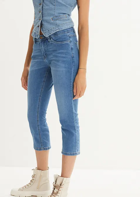 Bekv&auml;mt stretchiga 7/8-jeans, bonprix