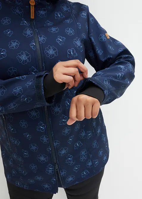 Blomm&ouml;nstrad vattenavvisande softshelljacka, bonprix