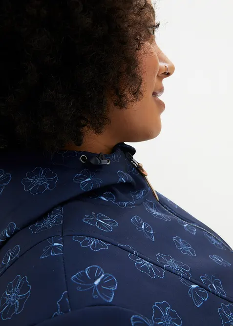 Blomm&ouml;nstrad vattenavvisande softshelljacka, bonprix