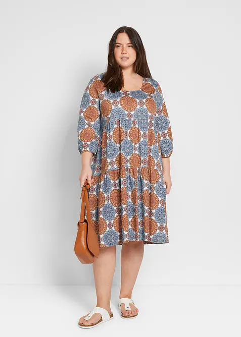 Klänning av viskosmix med mjukt fall, bonprix