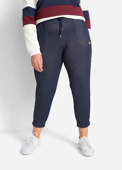 Trik&aring;byxa med jeanslook, 7/8-l&auml;ngd, bonprix