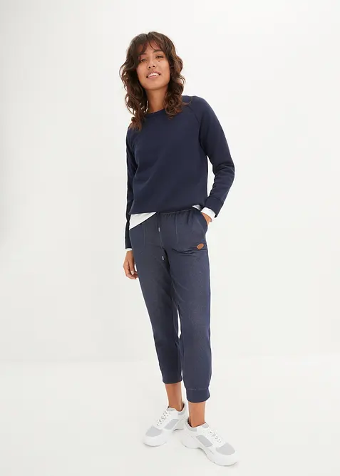 Trik&aring;byxa med jeanslook, 7/8-l&auml;ngd, bonprix