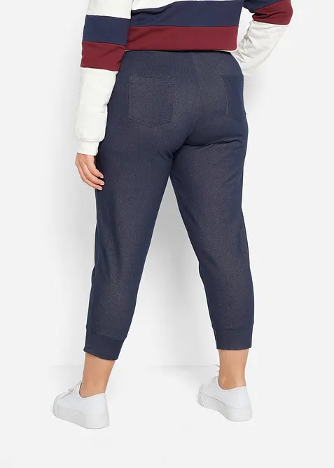 Trik&aring;byxa med jeanslook, 7/8-l&auml;ngd, bonprix