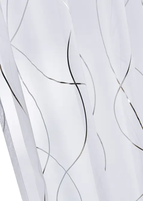 Gardin med glansigt mönster i återvunnen polyester (1-pack), bonprix