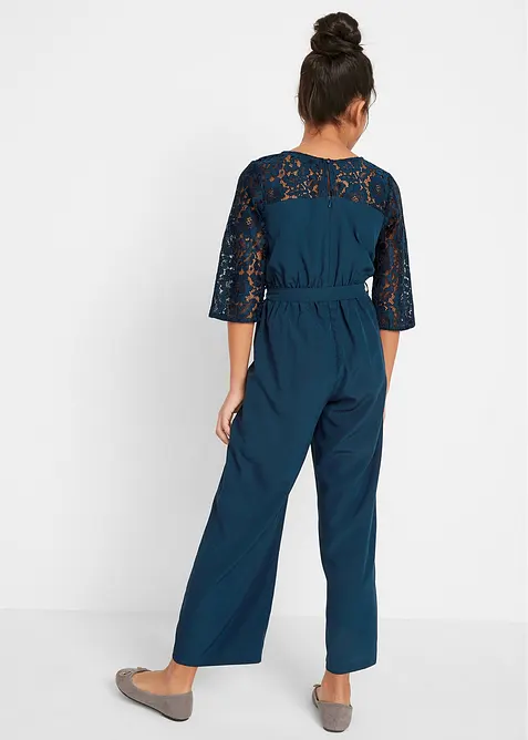 Jumpsuit med spets för barn, bonprix