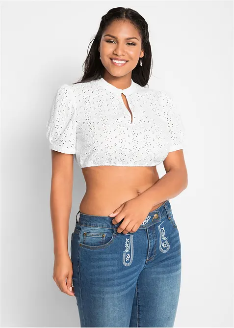 Dirndlblus med hålspets, bonprix