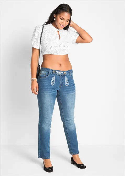 Dirndlblus med hålspets, bonprix