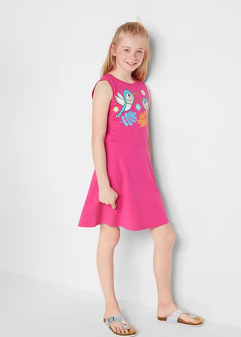 Jerseyklänning  (3-pack), ekologisk bomull, bonprix