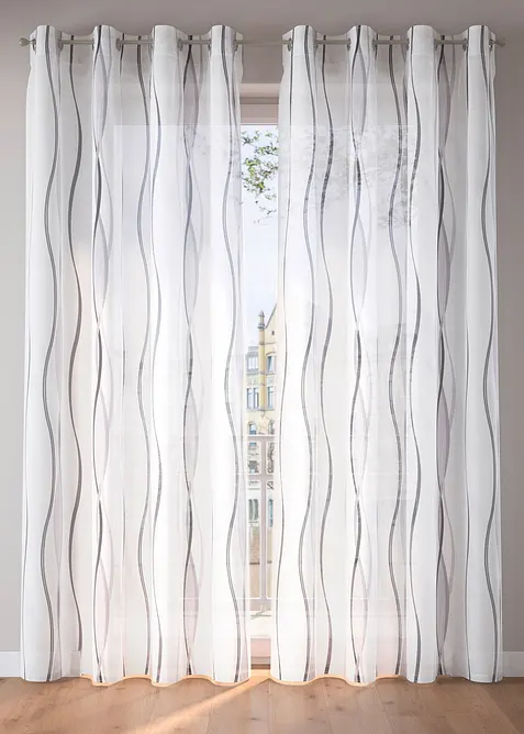 Gardin med v&aring;gm&ouml;nster (1-pack), bonprix