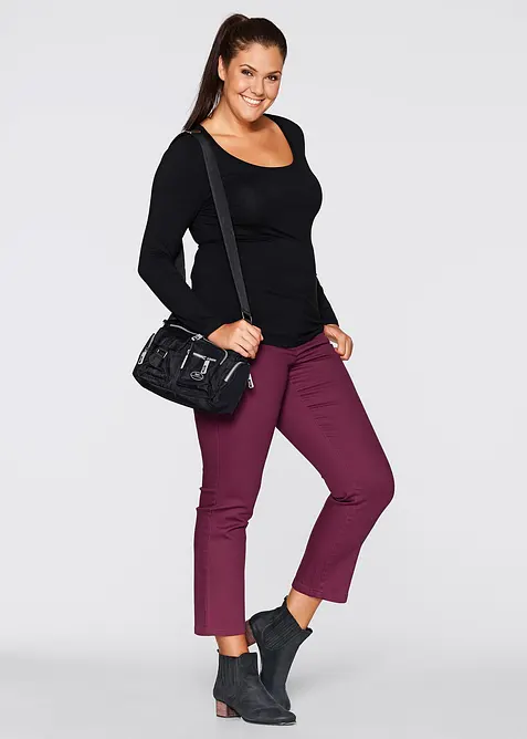 Figurnära topp med långa ärmar, bonprix