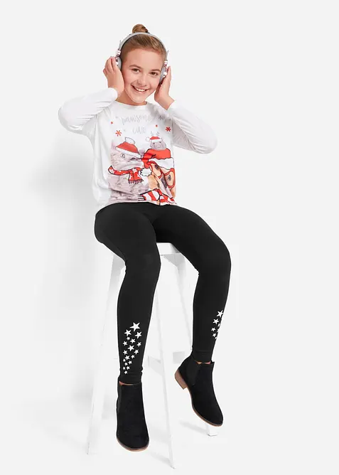 Leggings av elastisk bomullsmix, bonprix