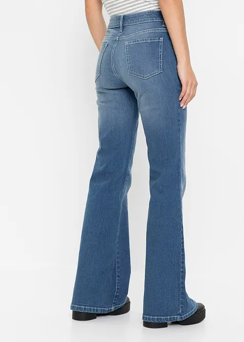 Bootcut Jeans Mid Waist, ekologisk bomull, bonprix