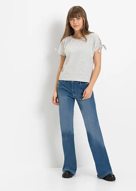 Bootcut Jeans Mid Waist, ekologisk bomull, bonprix
