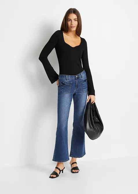 Långärmad topp av viskosmix, bonprix