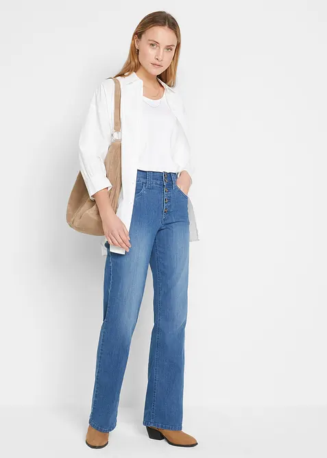 Straight Jeans High Waist, Stretch, bonprix