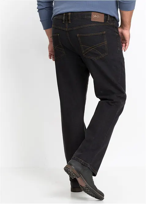 Classic Fit jeans med res&aring;r i sidan av midjan, Straight, bonprix