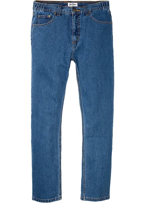 Classic Fit Jeans med res&aring;r i sidan av midjan, Straight, bonprix