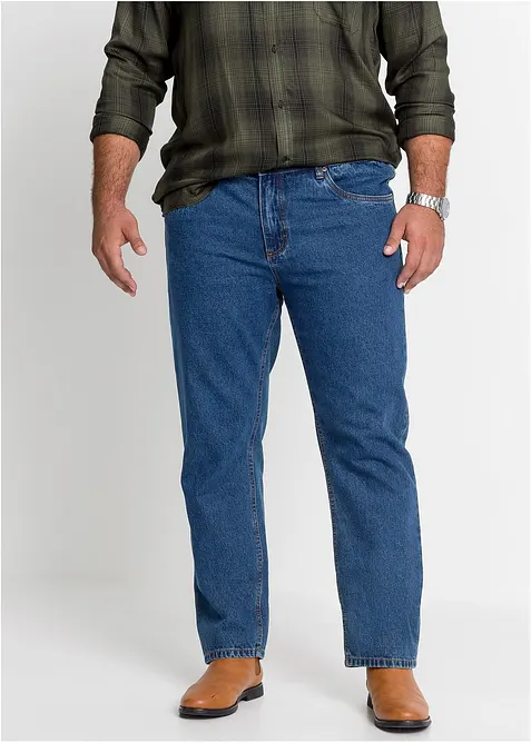 Classic Fit Jeans med res&aring;r i sidan av midjan, Straight, bonprix